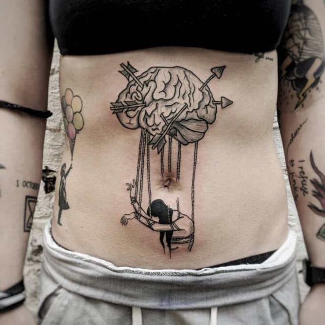tattoo femenino para la barriga 36