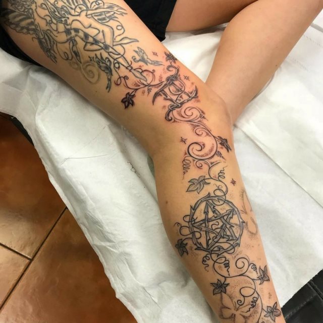 tattoo femenino para la pierna 10