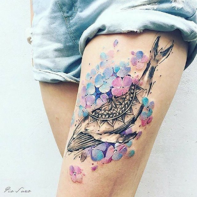 tattoo femenino para la pierna 32