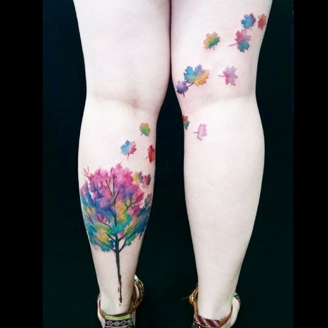 tattoo femenino para la pierna 41
