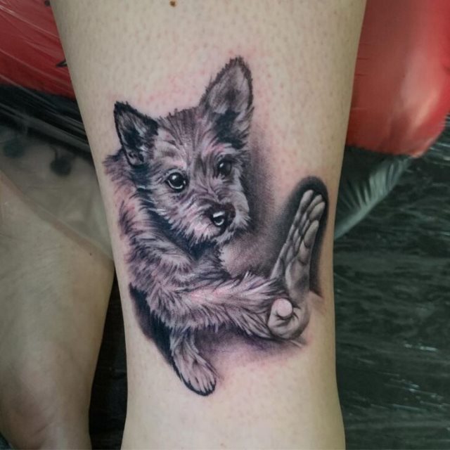 tattoo femenino perro 45