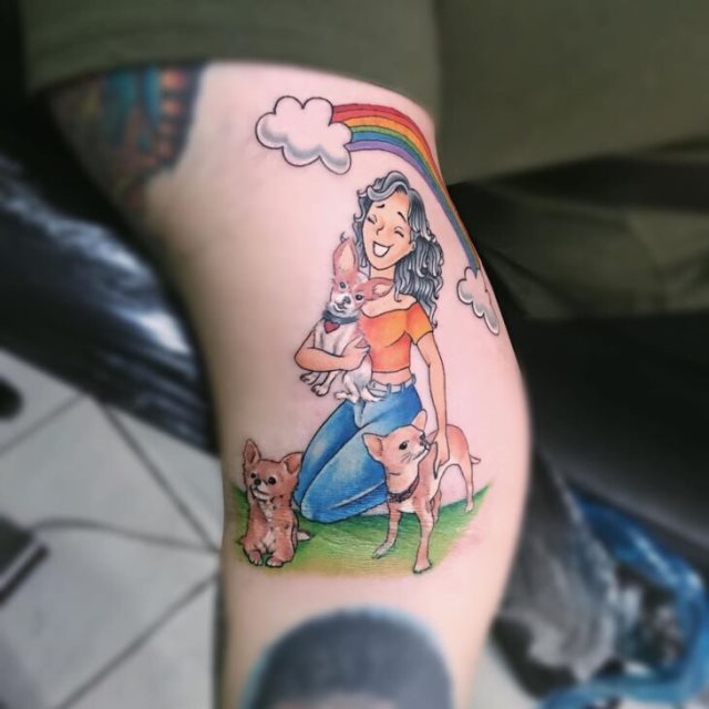 tattoo femenino perro 55