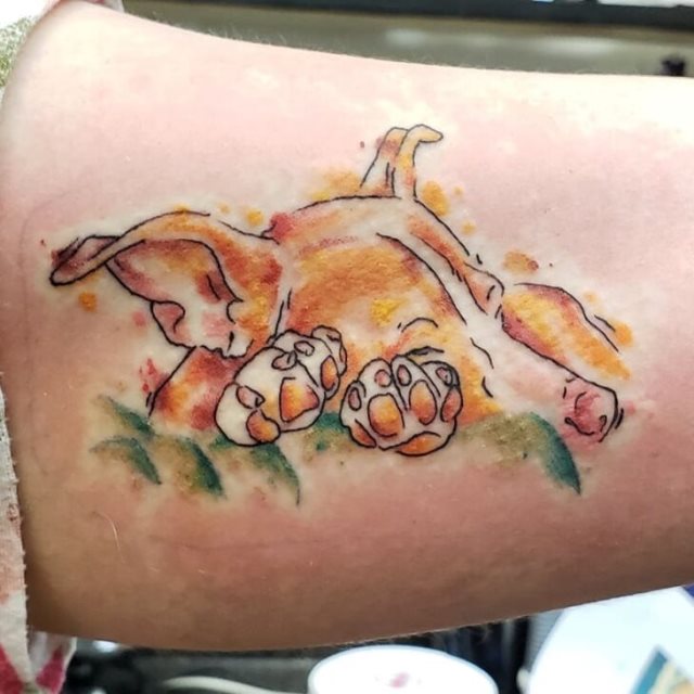 tattoo femenino perro 74