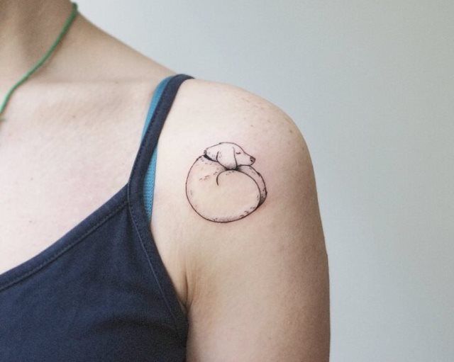 tattoo femenino perro 76