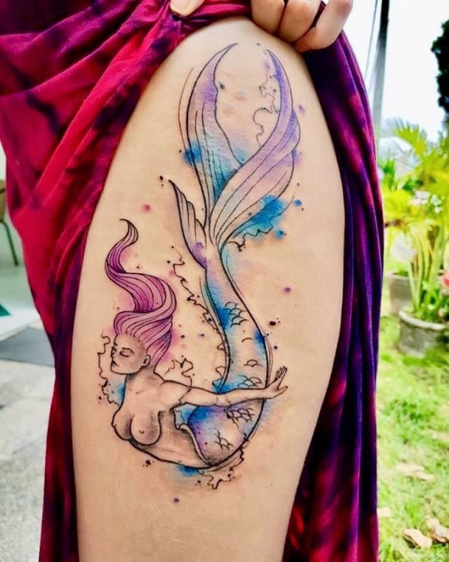 tattoo femenino sirena 25