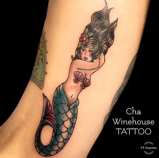 tattoo femenino sirena 28