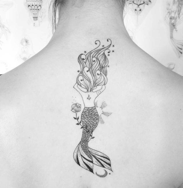 tattoo femenino sirena 36