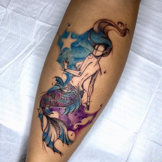 tattoo femenino sirena 37