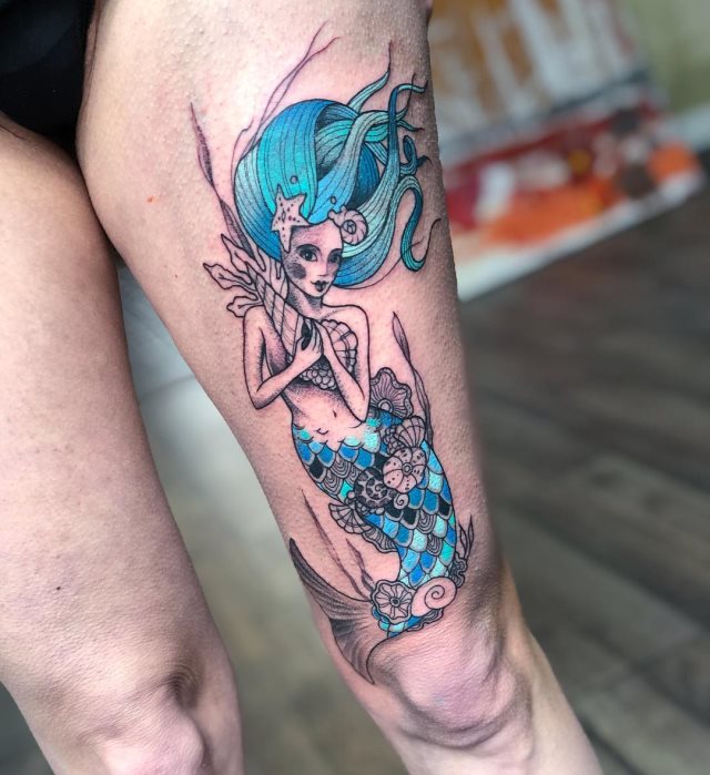 tattoo femenino sirena 43