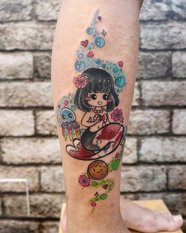 tattoo femenino sirena 45