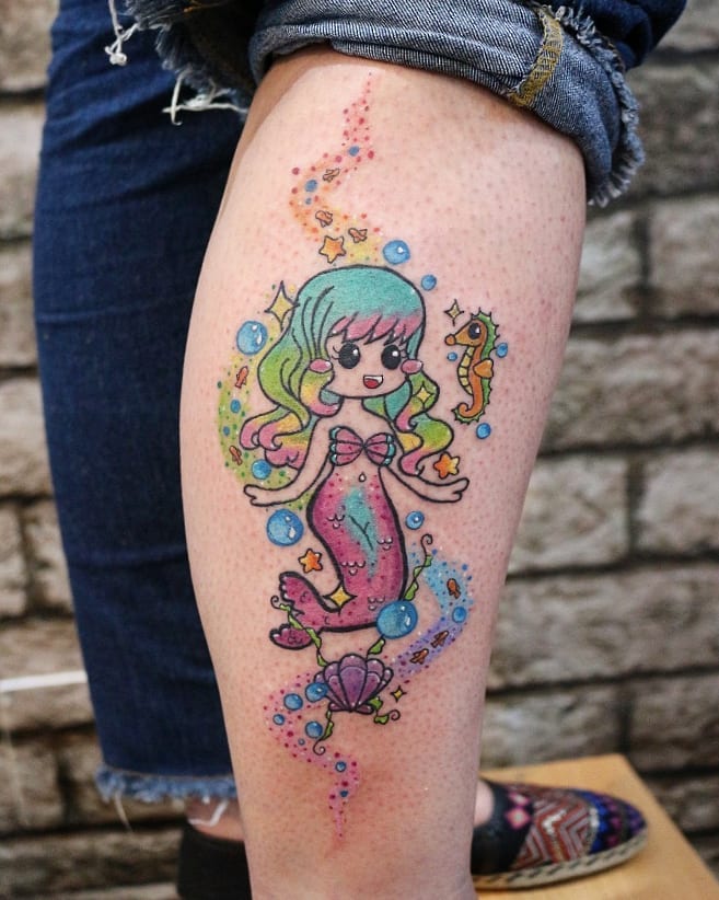 tattoo femenino sirena 46
