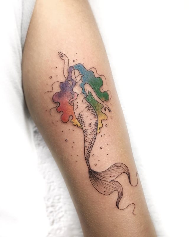 tattoo femenino sirena 47