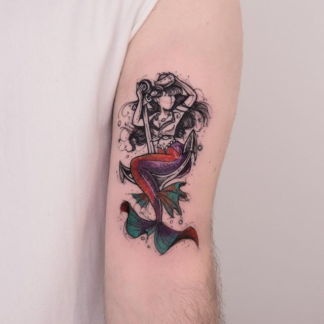 tattoo femenino sirena 51