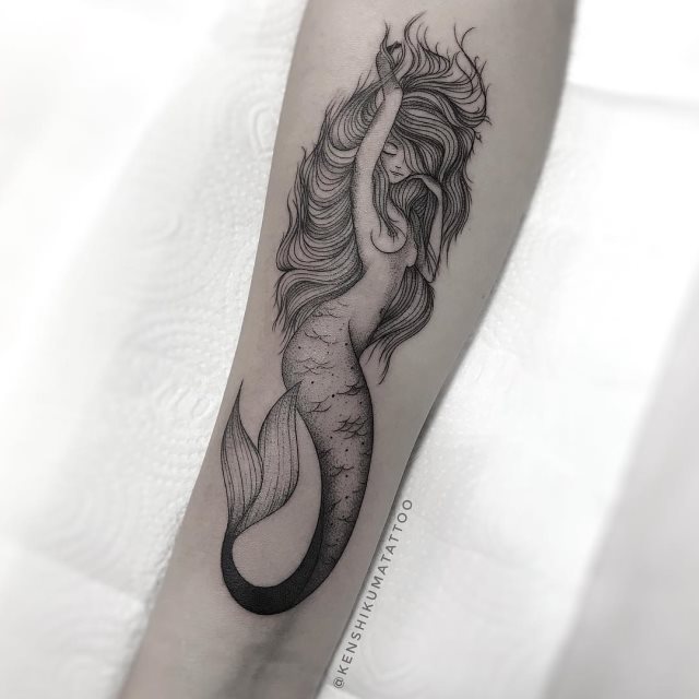 tattoo femenino sirena 55