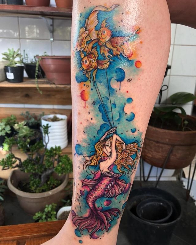 tattoo femenino sirena 58