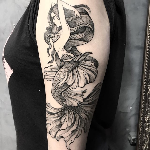 tattoo femenino sirena 68