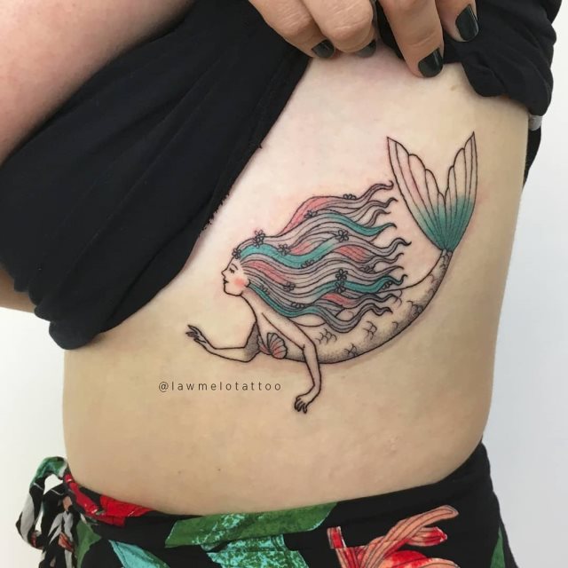 tattoo femenino sirena 74
