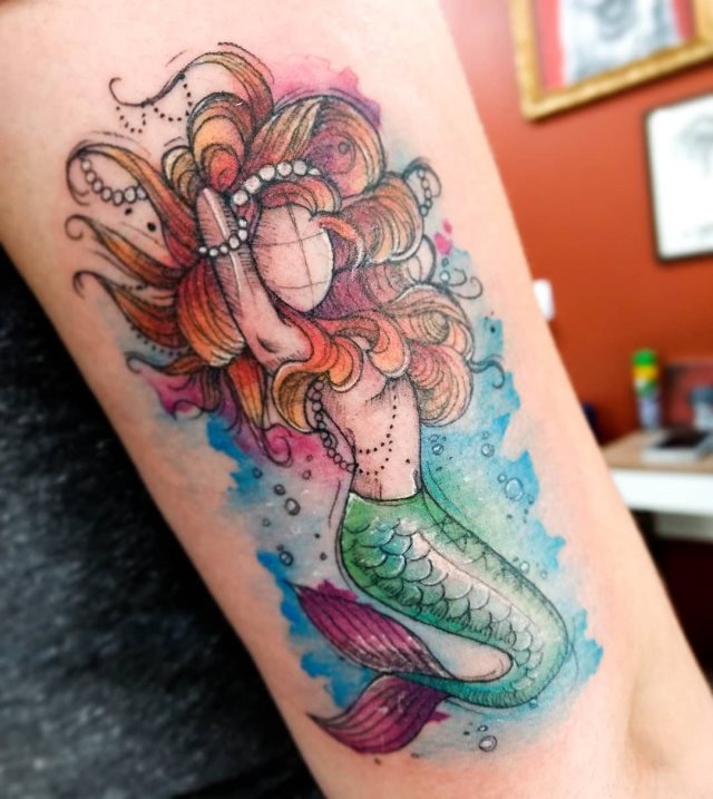tattoo femenino sirena 77