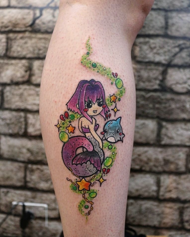 tattoo femenino sirena 80