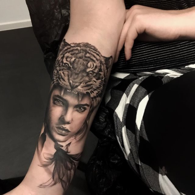 tattoo femenino tigre 34