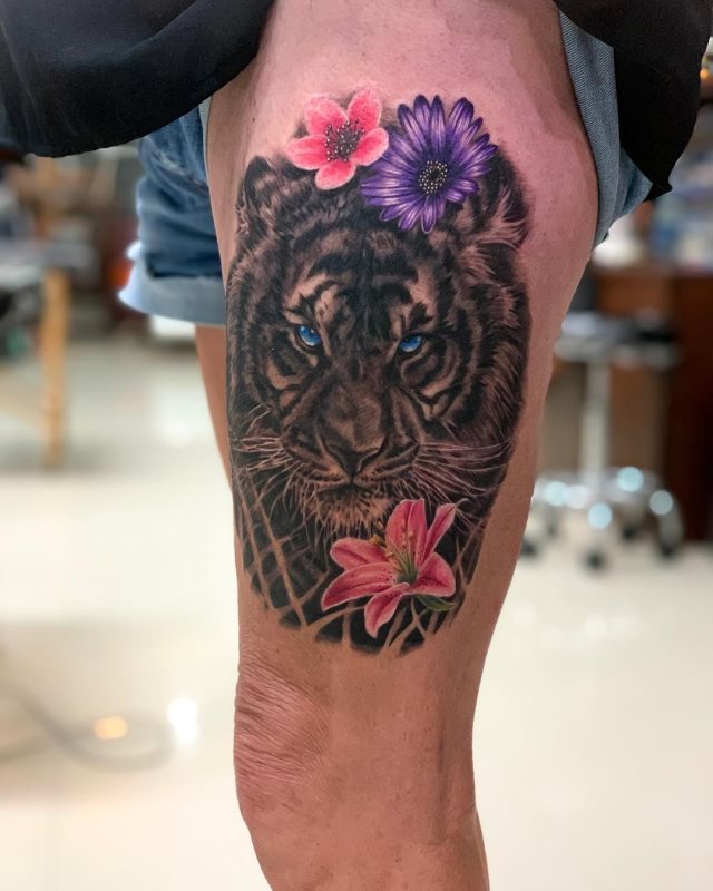 tattoo femenino tigre 35
