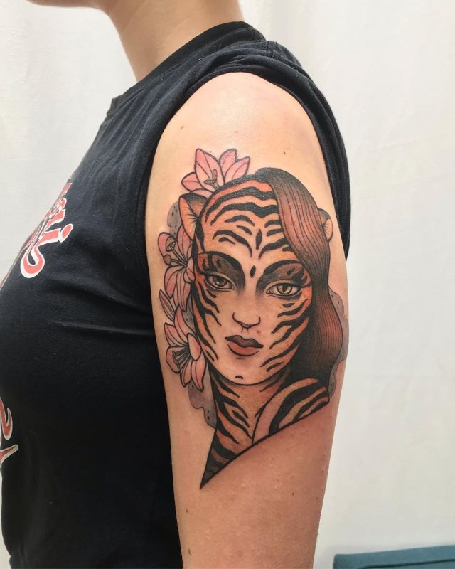 tattoo femenino tigre 65