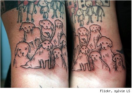 222 tatuaje perro