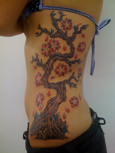 Diseo de un rbol con flores de cerezo alrededor del mismo, que le aportan algo del color al diseo en contraposicin al color marrn del tronco del rbol Diseo de un rbol con flores de cerezo alrededor del mismo, que le aportan algo del color al diseo en contraposicin al color marrn del tronco del rbol