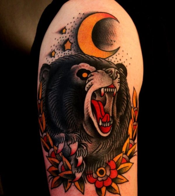 Cuando intentamos disear un tatuaje de un oso pero aplicando y usando el estilo Oldschool, obtenemos un tatuaje similar a este que vemos en esta imagen Cuando intentamos disear un tatuaje de un oso pero aplicando y usando el estilo Oldschool, obtenemos un tatuaje similar a este que vemos en esta imagen