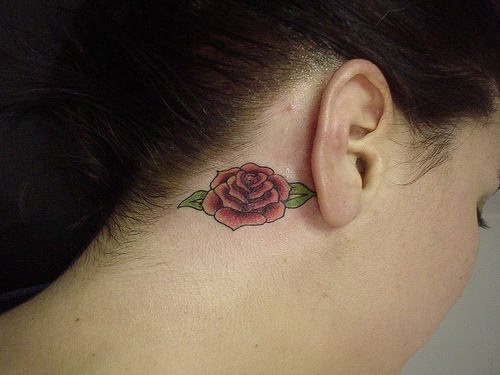Diseo de una pequea rosa en tonos rojos con sombreado y dos hojas que contrastan muy bien con el tono verde Diseo de una pequea rosa en tonos rojos con sombreado y dos hojas que contrastan muy bien con el tono verde