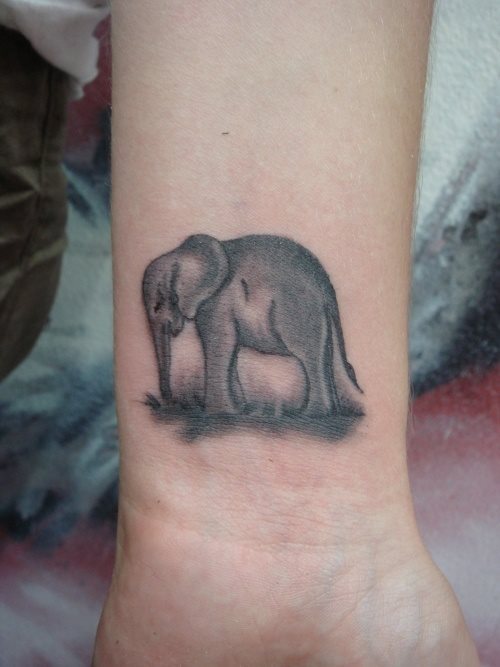 Elefante en la mueca Elefante en la mueca