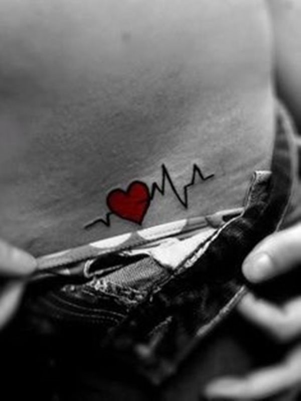 Un corazn de color rojo, pero un rojo muy fuerte y vivo, con las lneas que vemos en los monitores de los hospitales Un corazn de color rojo, pero un rojo muy fuerte y vivo, con las lneas que vemos en los monitores de los hospitales