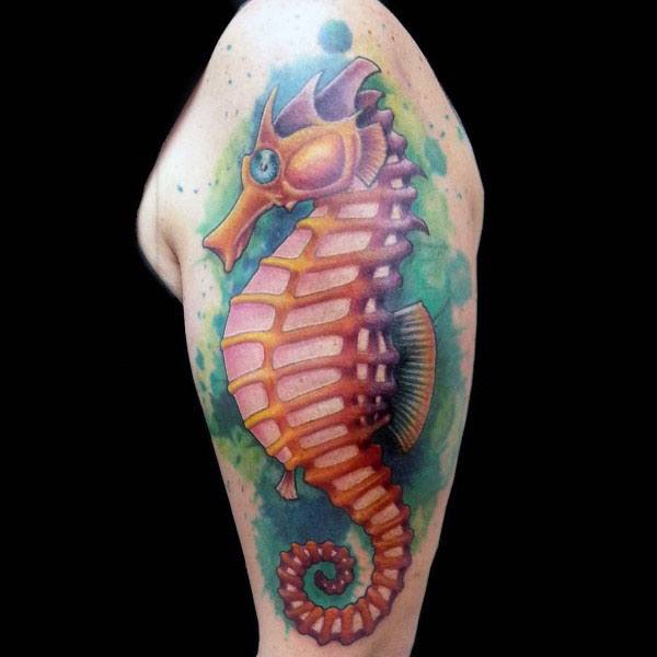 tatuaje caballito de mar para hombre 22
