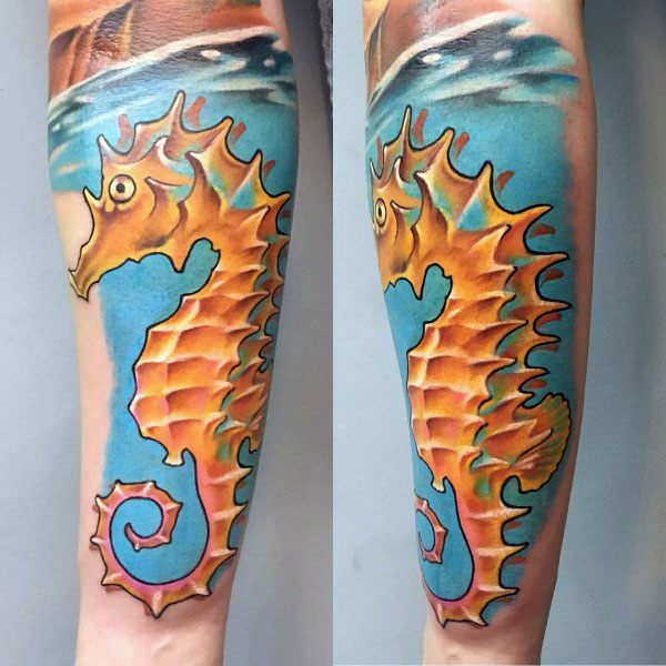 tatuaje caballito de mar para hombre 24