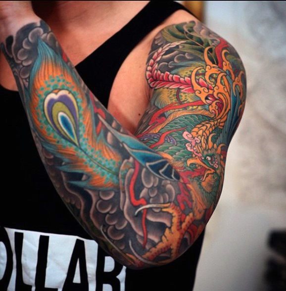 tatuaje fenix para hombre 18
