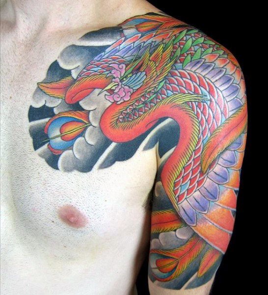 tatuaje fenix para hombre 44