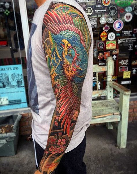 tatuaje fenix para hombre 45