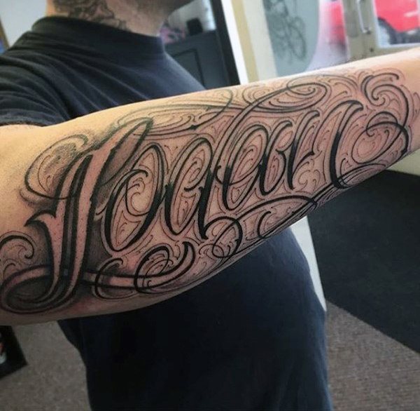 tatuaje letras para hombre 60