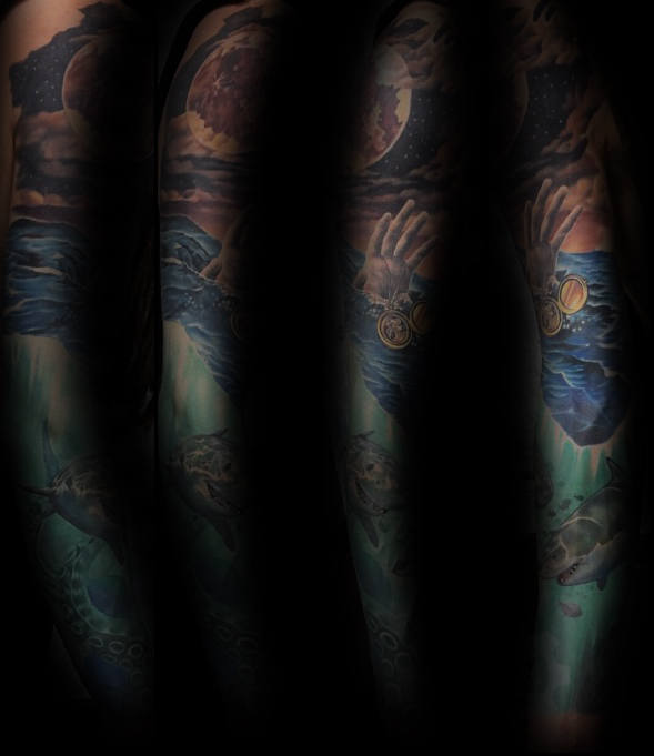tatuaje manga tiburon para hombre 03