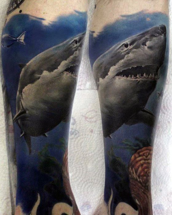tatuaje manga tiburon para hombre 09