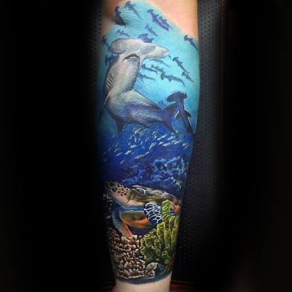 tatuaje manga tiburon para hombre 15