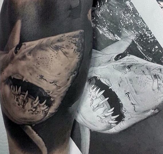 tatuaje manga tiburon para hombre 17