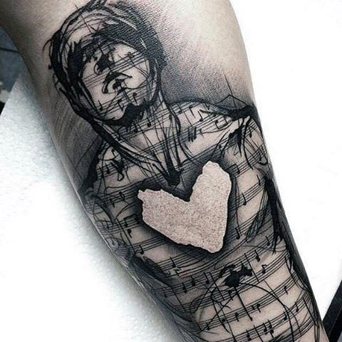 tatuaje musica para hombre 48