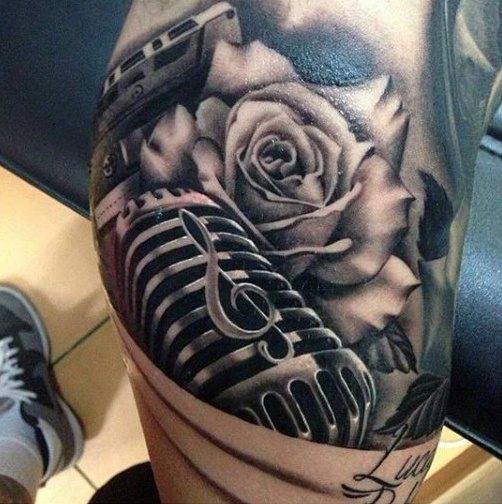 tatuaje musica para hombre 74