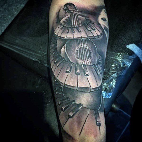 tatuaje musica para hombre 77