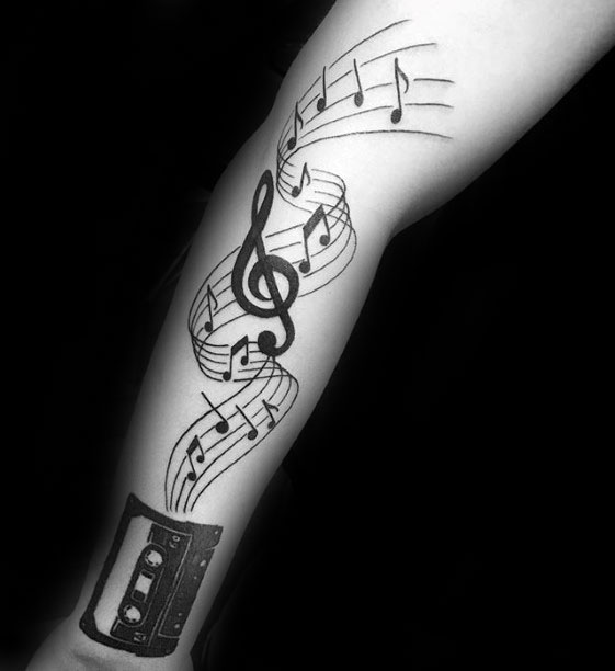 tatuaje musical para hombre 04