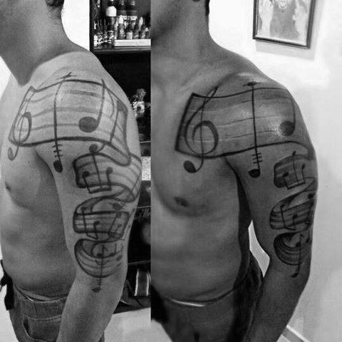 tatuaje musical para hombre 06