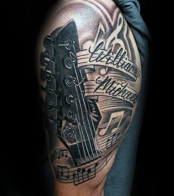 tatuaje musical para hombre 12