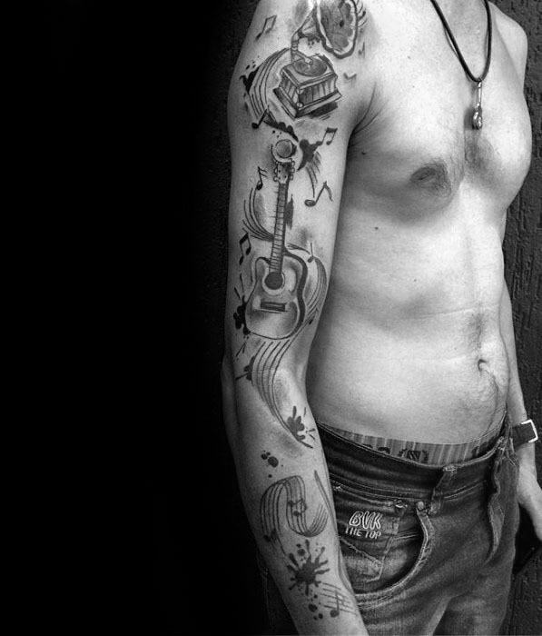 tatuaje musical para hombre 23