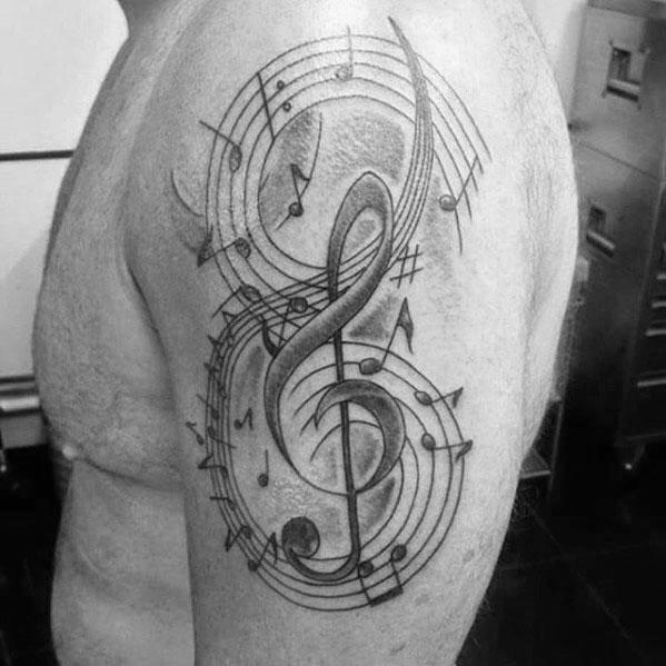 tatuaje musical para hombre 34